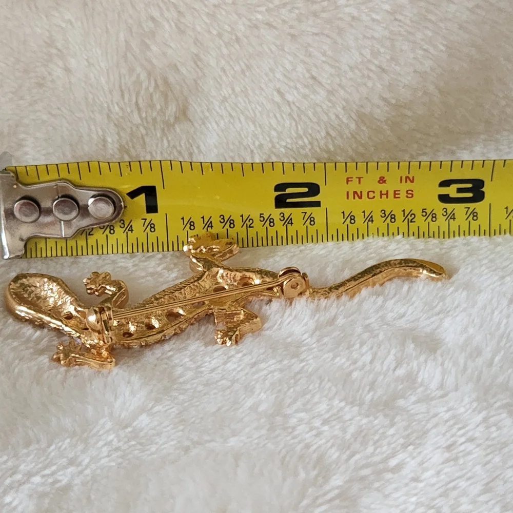 Salamander Brooch Pin Pendant Goldtone NWT